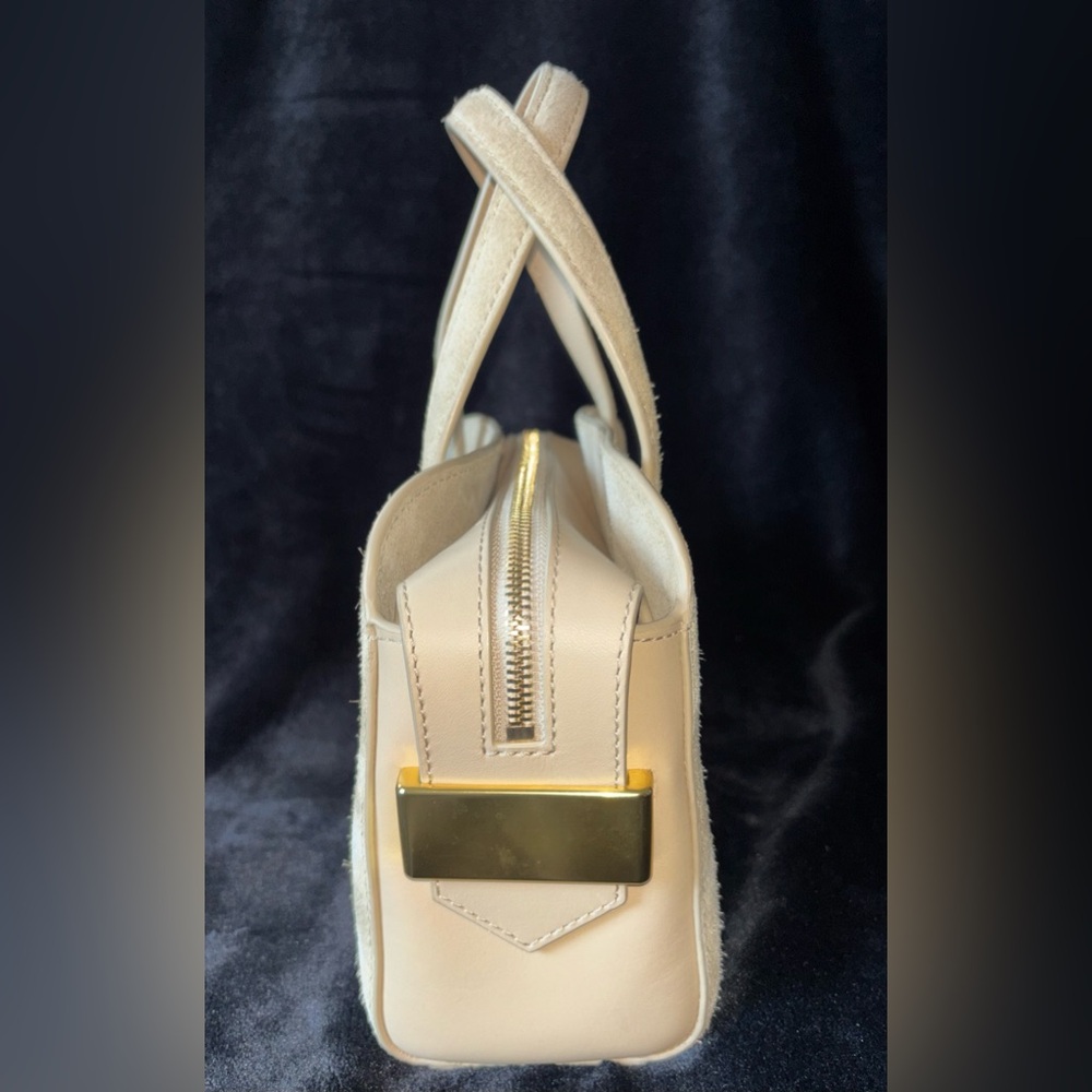J.Crew Small Berkeley Top Handle Suede and Leather Bag Light Khaki CH242 - Picture 5 of 16